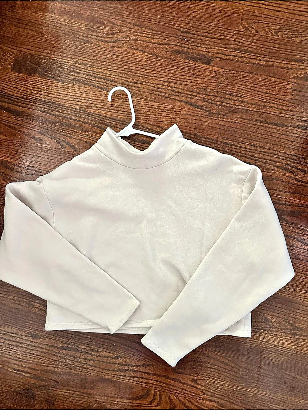 Express Mock Neck Long Sleeve Cream Sweater Size Medium